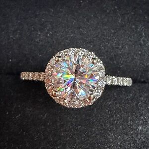 Leo First Light Natural Diamond 1.28ctw G/I 14K White Gold Engagement Ring Sz7.5